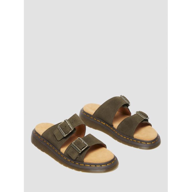 Dr. Martens Josef Comfortable Versatile Non-Slip Slide Sandals Unisex Footwear Olive 41083300