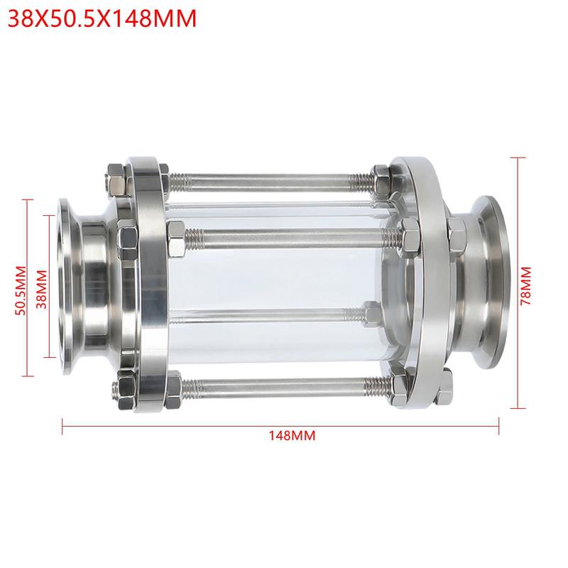 Inline-Schauglas 304 Edelstahl Mit Tri Clamp Anschluss Sanitär-Durchflussschauglas Durchflussrohr Außendurchmesser 19MM-89MM Tri Clamp Typ
