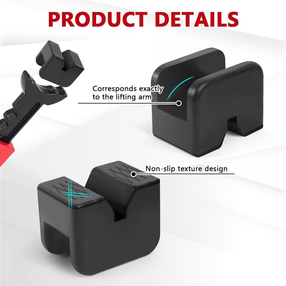 4PCS Car Jack Stand Pads, 3 Ton Rubber Jack Pad Adapter For Jack Stands, Universal Rubber Slotted Frame Rail Pinch Welds Protector, Heavy Duty Jack