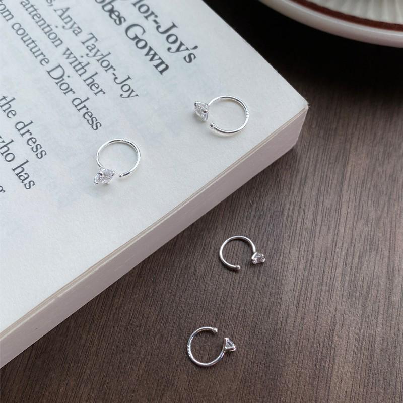 S999 Sterling Silver Zirconia Diamond Ear Hooks for Women – Elegant, Lightweight, High-End Ear Cartilage Studs with Sophisticated Design