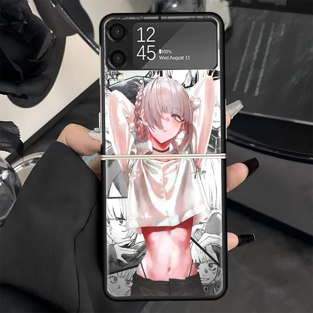 Nazuna Nanakusa Anime Phone Case for Samsung Galaxy Z Flip 7 6 5 4 3 5G Black Cover ZFlip7 ZFlip6 ZFlip5 ZFlip4 ZFlip3 Fundas Ga
