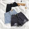 Women Summer Fashion Sexy Denim Shorts High Waist Ripped Loose Wide Leg Jean Short Pants