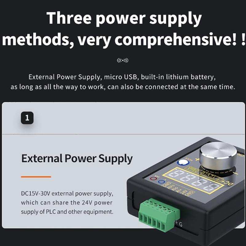 0-5V 0-10V 4-20mA Adjustable Voltage Current Simulator Portable Calibrator Rechargeable Analog Safe & Convenient Wiring