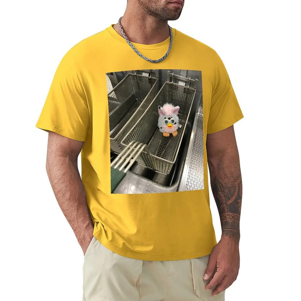 aesthetic clothes sports fan tshirts sweat shirtsmen Furby in fryer basket TShirt funny t shirt cat shirts