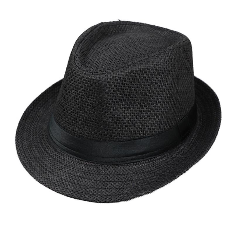 Frühling Sommer Eltern Kind Leinen Stroh Atmungsaktive Kappe Herren Reise Sonnenschutz Band Dekoration Sonnenschutz Jazz Hut Sonnenhut F58