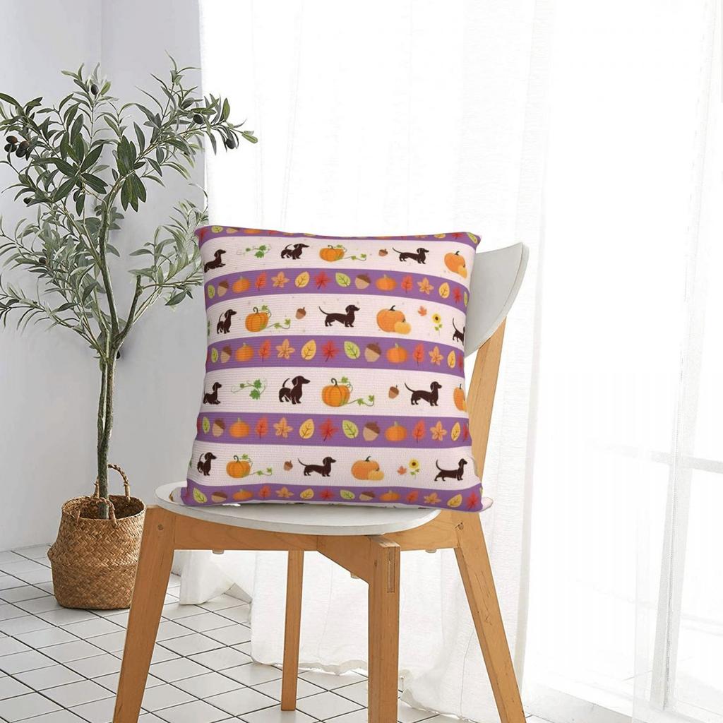 Dachshund Square Pillow Case Dogs Animal Cushion Covers Awesome Decorative Pillowcase for Seat 18x18