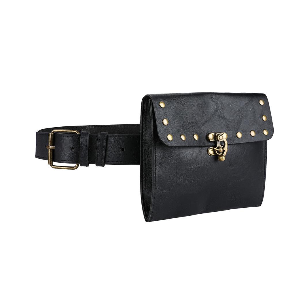 Overseas Steampunk Cosplay Belt Bag, European and American Retro Women's Waist Bag, Mini Outdoor Mobile Phone Wallet