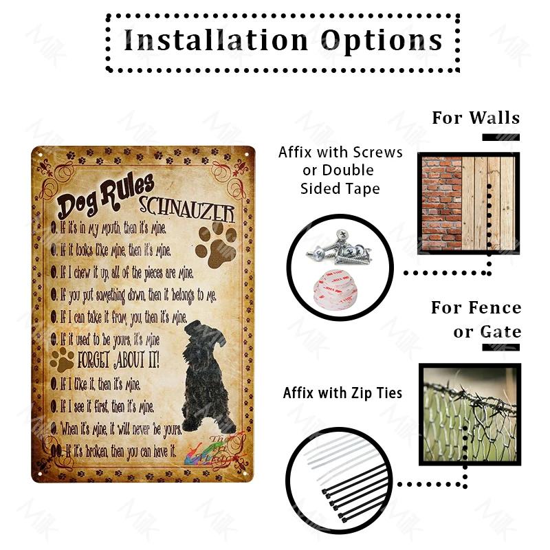 Schnauzer Dog Metal Sign Dachshund Coffee Metal Plate Vintage Style Wall Stickers Metal Poster Cartoon Sweet Home Outdoor Decor
