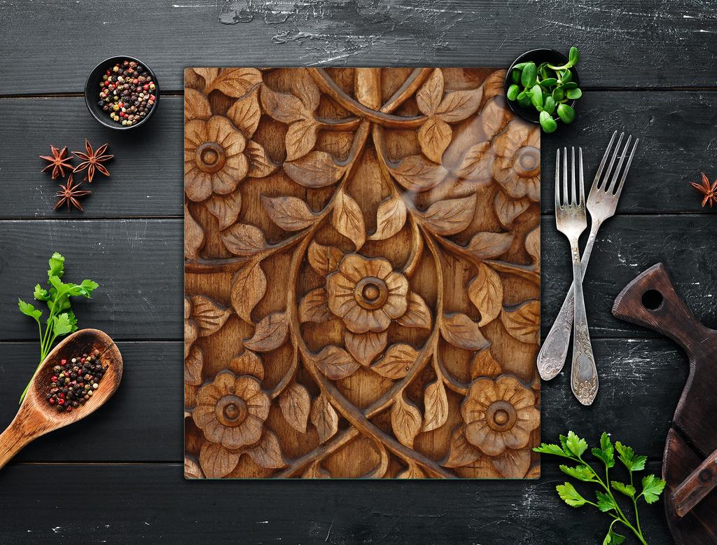 GLASS CUTTING BOARD 45x52 Wood