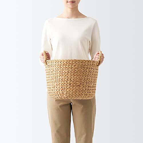 MUJI Small Round Basket with Handles, Diameter 37cm X Height 26cm, Water Hyacinth, 12057925, Basket