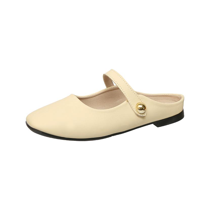 

Модные туфли-шлепанцы с низким каблуком Баотоу, летняя новинка, квадратный носок, неглубокий вырез, металлическая пряжка, мягкая подошва, противоскользящие, износостойкие, туфли на квадратном каблуке 40 хаки