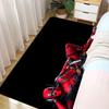 Authorized 1pc Cartoon Printed Rug, Deadpool Red And Black Battle Suit Holding Gun Casual Pose Design Easy to Clean, Suitable