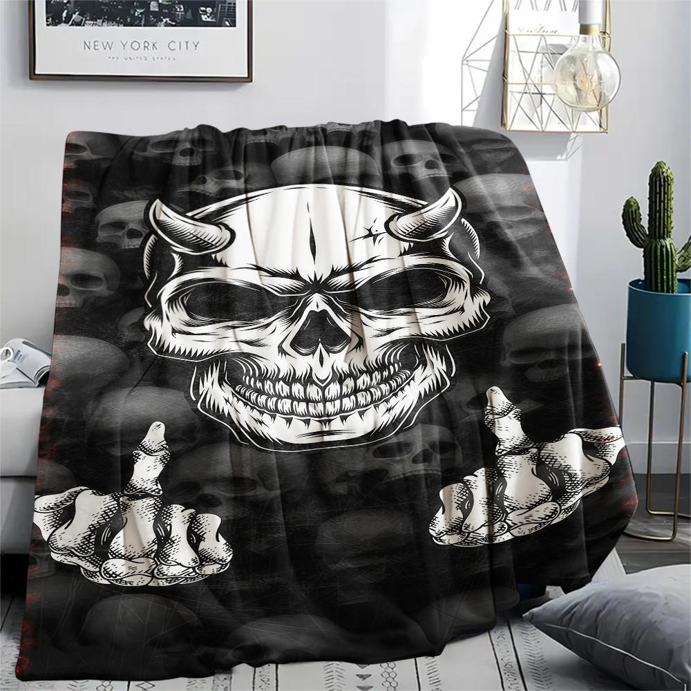 1 Stück Flannelldecke mit Satansymbol-Aufdruck, Hohe Qualität für alle Jahreszeiten, Heimdekoration, Wärme und Komfort, Perfekt für Weihnachtsgeschenke