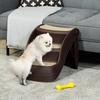 Dog Stairs, Folding, 3 Non-Slip Steps, 49 x 38 x 38 cm, Brown