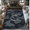 Derby County Football Print Crystal Velvet Rug, Comfortable Water Absorbent Non Slip Indoor Floor Carpet