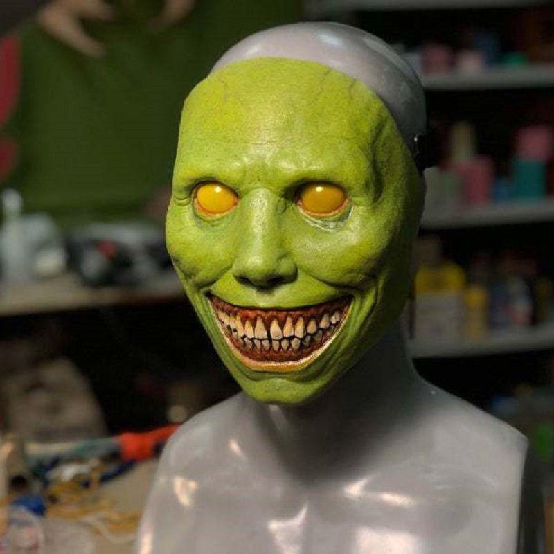 

Creepy Halloween Mask Smiling Demons Horror Face Masks The Evil Props Cosplay Green