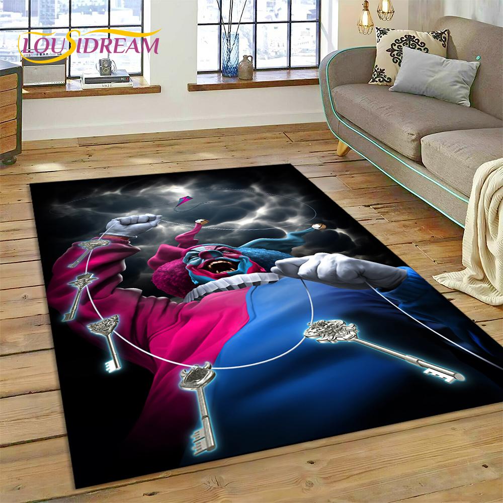 3D Rap Metal Insane Clown Posse Icp Juggalo Carpet Rug for Bedroom Living Room Home Sofa Decoration,Game Large Decor Floor Mat