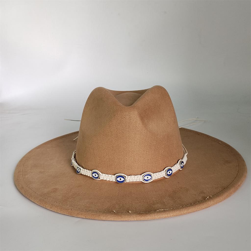 2025 Colorful Suede Wide Brim Felt Fedoras Hat for Women Men Church Jazz Cap Panama Denim Hat Wholesale Sombrero Hombre