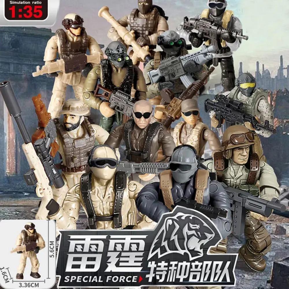 Special Force Field Force WW2 Infantry Military Soldiers Corp War Army Mini Gun Weapons Model Building Block Toys