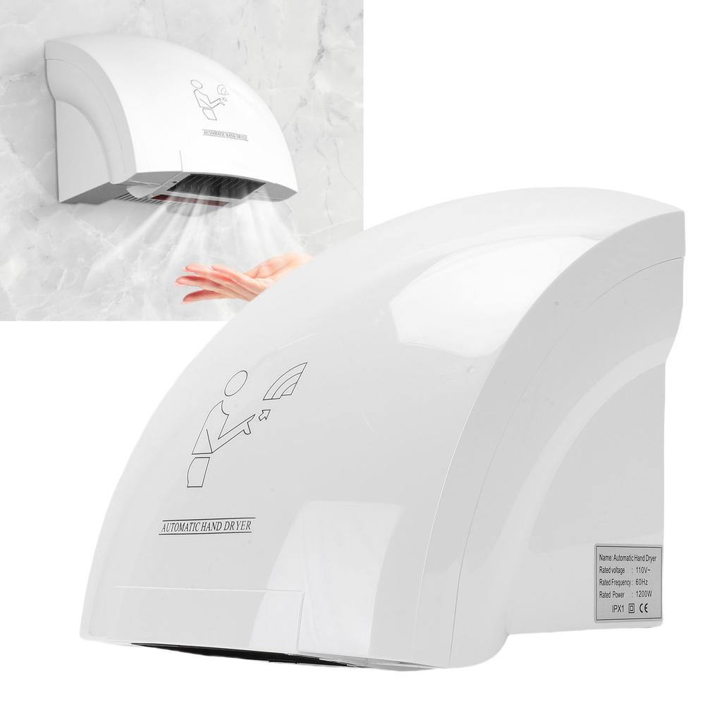 Electric Hand Dryer Commercial Compact Wiper Automatic Wall Hand Dry Machine 1200W for Business Home Household Mall Restroom