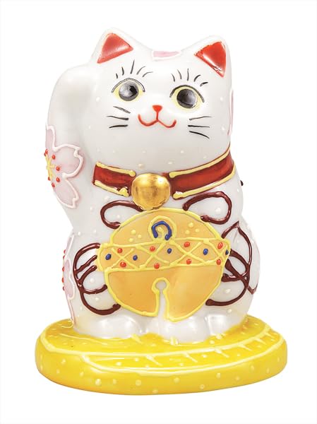 

Kutani ware Iwataya 3 No. Oval-Riding Maneki-neko (Lucky Bell) K9-1523