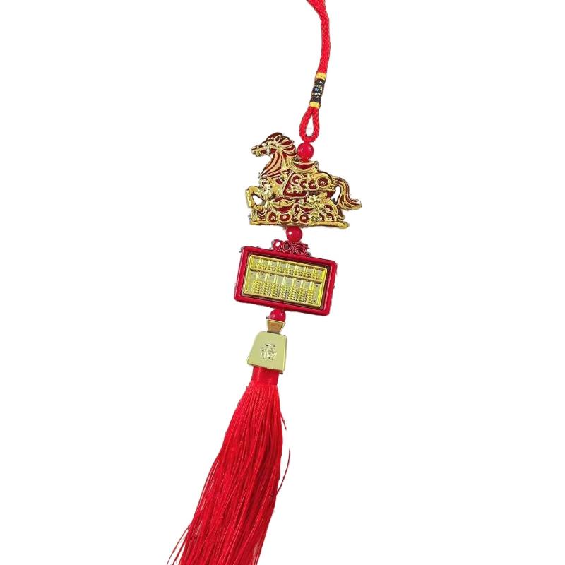 2026 Year Of Horse Wall Hanging Car Ornament Chinese New Year Red Gold Pendant Lucky Decora Housewarming Gifts