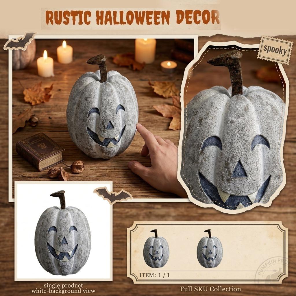 Halloween Pumpkin Decorative Figurine for Party Home Decor