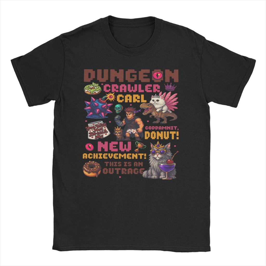 Dungeon Crawler Carl T-Shirt Unisex Baumwolle Lustige T-Shirts Rundhals T-Shirts Kurzarm Kleidung Bedruckt