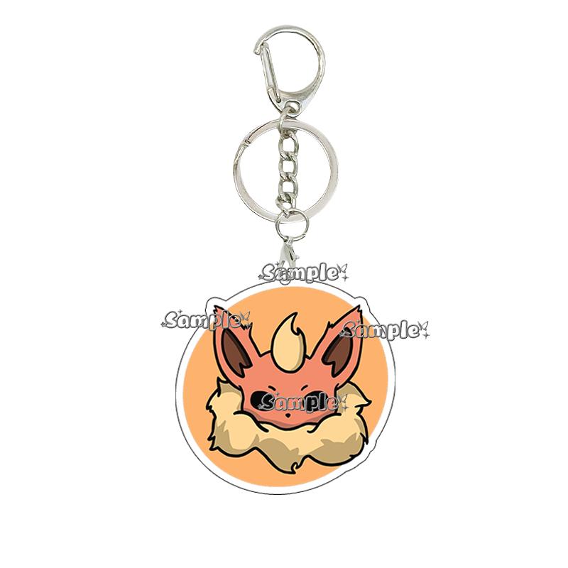 Anime Glaceon Flareon Jolteon Cartoon Acrylic Keychain Figure Keyring Ornament Collectible Accessory Charm Couple Chain Jewelry