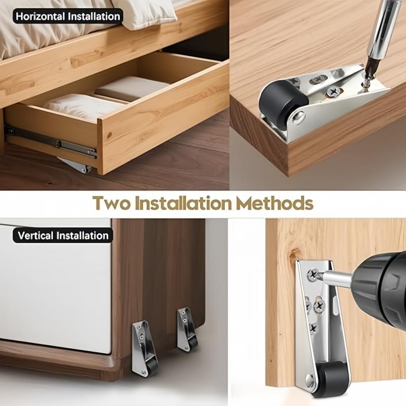 4Pcs Support Door Droop Pulley Repair Door Sinking Caster Wheel with Screw RV Wooden Furniture Parts Silent Pulley Drawer Caster