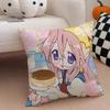 Cute Japanese Anime L-Lucky S-Star Cushion Cover Throw Pillow Cover Hidden Button Durable Polyester Chair Cushion
