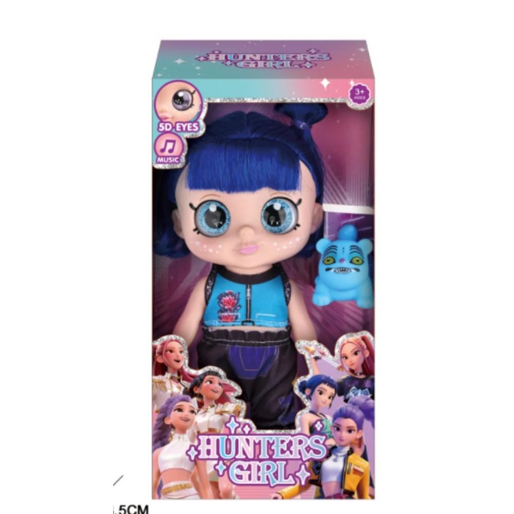 Neue 10-Zoll 5-Gelenk 5D-Augen Fetter Körper KPOP Hexe Gruppe Mädchenpuppe mit Musikgeräusch Vinylspielzeug Blaue Tigerfigur Geschenk Sammlerstück