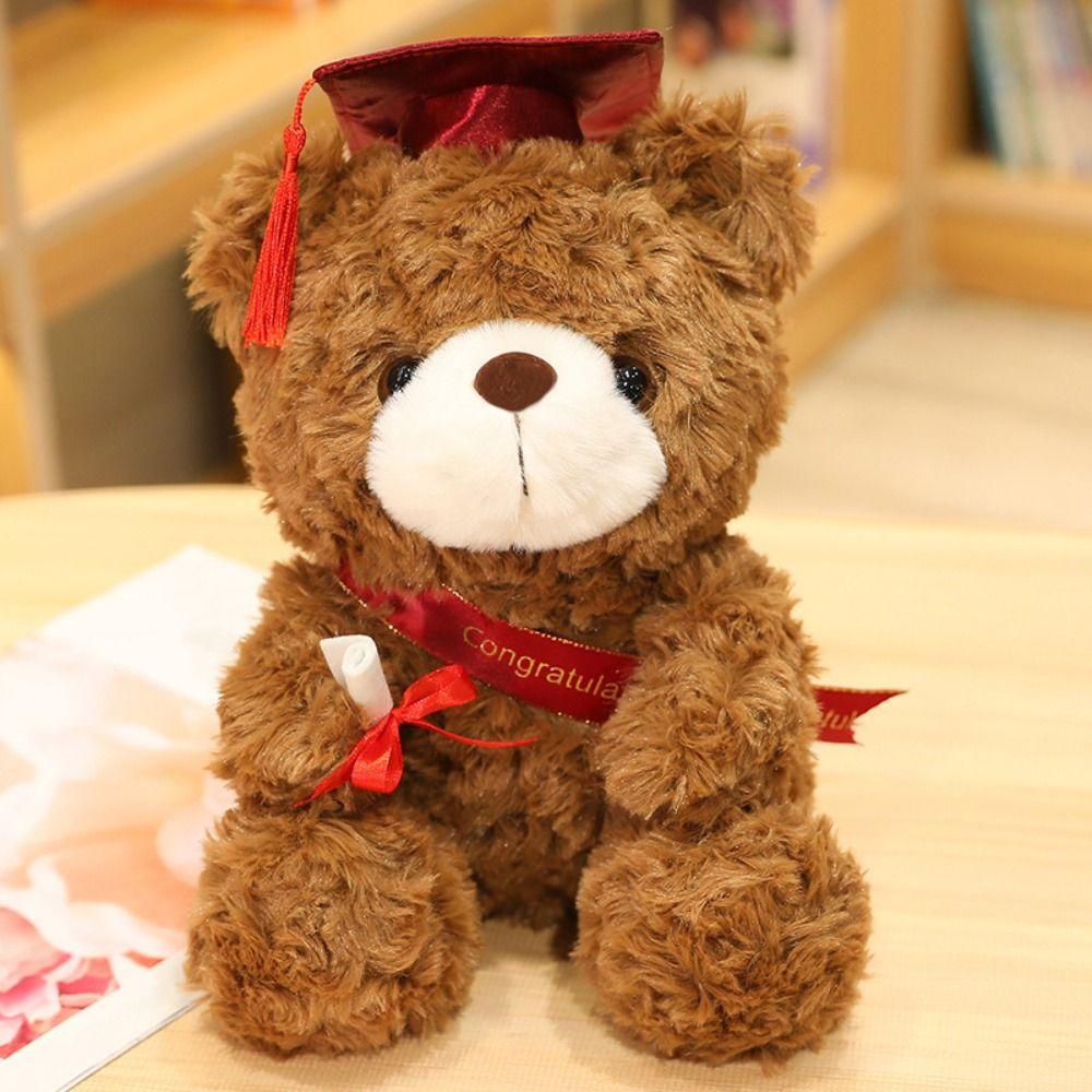 23/28cm Bachelor Bear Plush Toy Cute Bear Animal Doll Doctor Cap Graduation Bear Doll  Party Favors