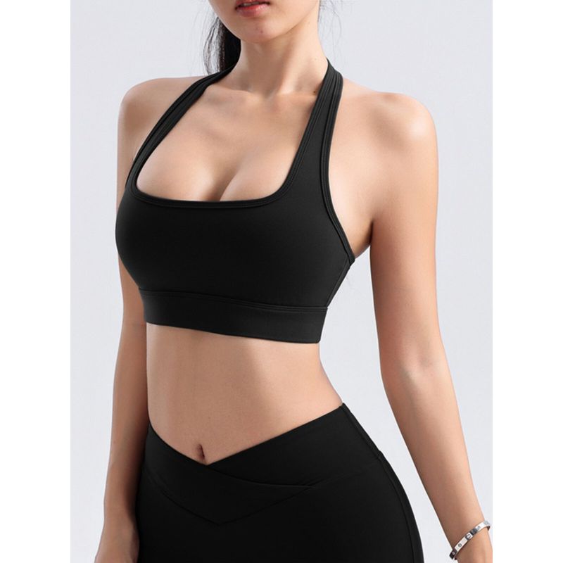 Fashion Thick Shoulder Strap Halterneck Beauty Back Exercise Bra High Intensity Training Running Workout Clothes Bubble Wrap Yoga Intimates Female