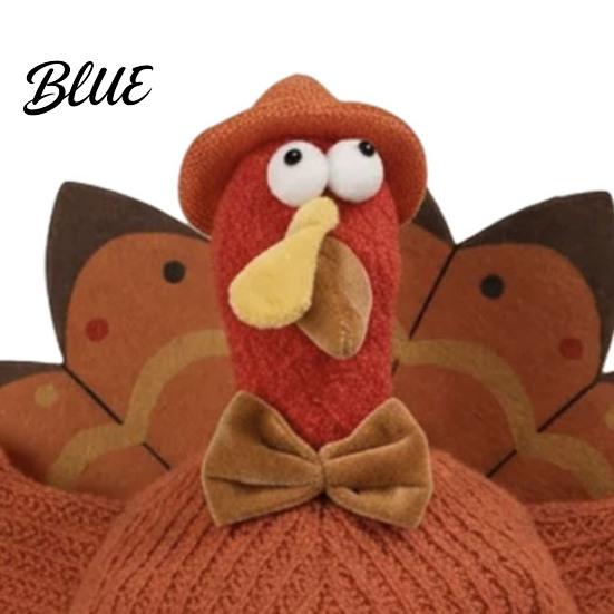 Adult Thanksgiving Party Headwear Funny Turkey Hat for Adults Costume Accessory Novelty Soft Plush Knitted Accessory Women Men Fall Holiday