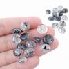 Black Rutile Quartz Round Cabochon – 10 mm Flat Back Gemstone for Jewelry Making