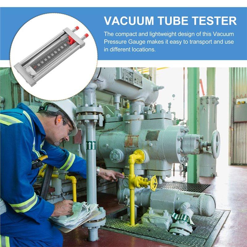 A84E-High Accuracy Stainless Steel U Tube Manometer Pressure Gauge Differential Meter Vacuum Tube Tester