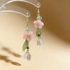 Pendientes Colgantes de Flores de Primavera para Mujer Charms de Dama Pendientes de Hojas Florales Pendientes Largos Joyería