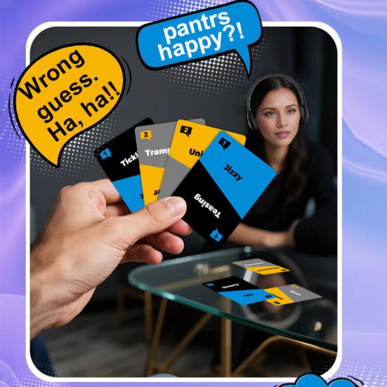 Adults Lip Reading Game with Headphone 40 Cards 2-4 Players Interactive You Say I Speculate Board Game Party Game Night Essentials
