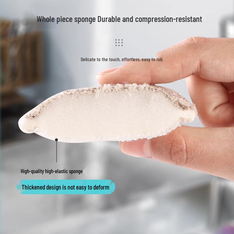 Bamboo Fiber Double-Sided Dishwashing Sponge & Scrub Brush - Kitchen Cleaning Scouring Pad & Magic Eraser.