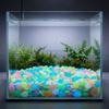 Glow-in-the-Dark Pebbles Mixed Colors 1cm Luminous Garden Stones Colorful Aquarium Stones Resin Glowing Pebbles for Outdoor Landscaping Walkways