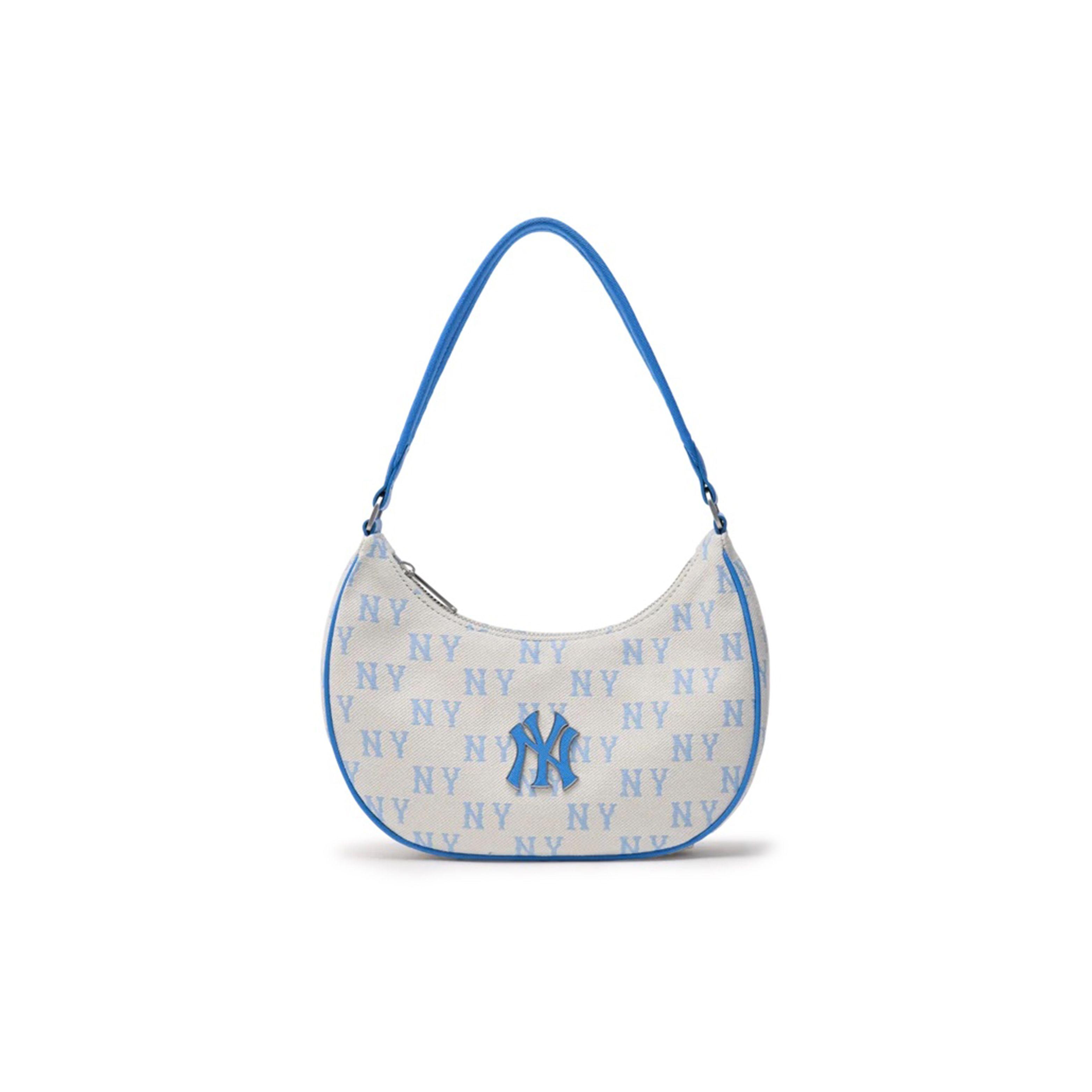 

MLB Fashion Casual Commuter Vintage Floral Zipper Tote Shoulder Bag Unisex Bags White Blue 3ABQS014N-50SBD Shopping Bag Set(Basic Set+Shopping Bag)
