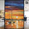 European Style Retro Privacy Windows Film Landscape Oil Painting Colorful Stained Glass Stickers Static Cling Glass Film