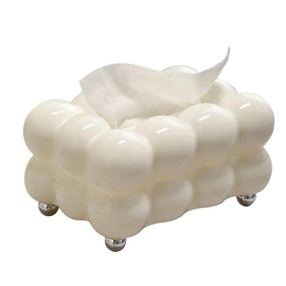 

Черная/белая коробка для салфеток в форме пузыря Пластиковая коробка для салфеток Диспенсер для бумажных полотенец Гостиная white-with bead base