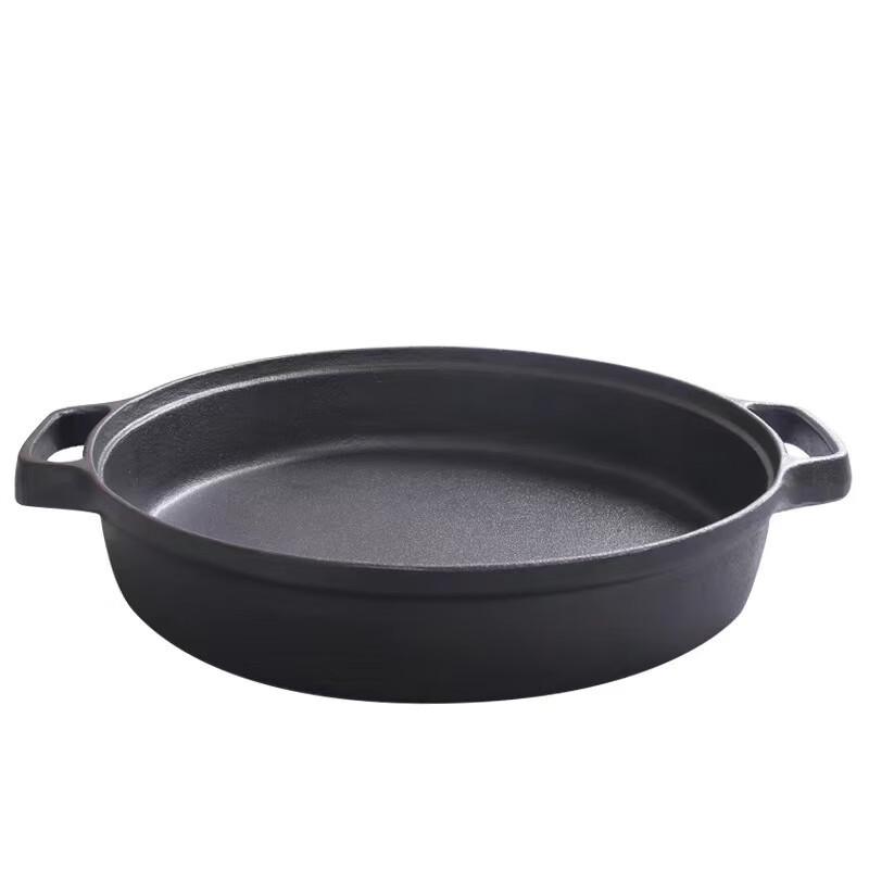 Lilang 33cm Deep Cast Iron Frying Pan with Wood Lid