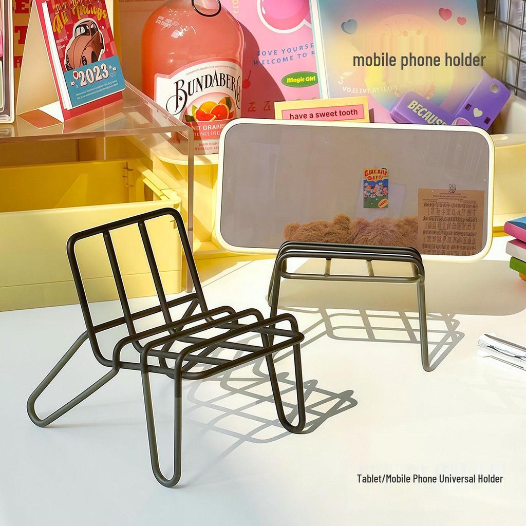 Mini Creative Metal Iron Phone Holder - Cute Desktop Ornament & Portable Stand