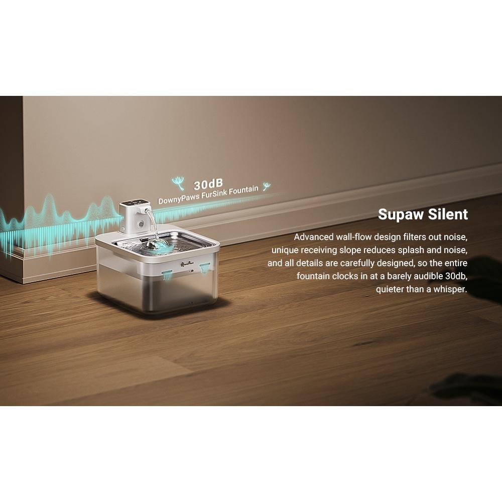 2,5l automatická nerezová napáječka pro kočky, bezdrátová napáječka pro domácí mazlíčky, 4000 mAh