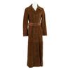 Fendi [Good Condition/domestic Regular] FPS807AC2W Calf Leather Long Trench Coat 36 BrownUsed