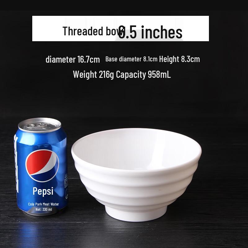 Qianxing A8 White Melamine Threaded Noodle Bowl
