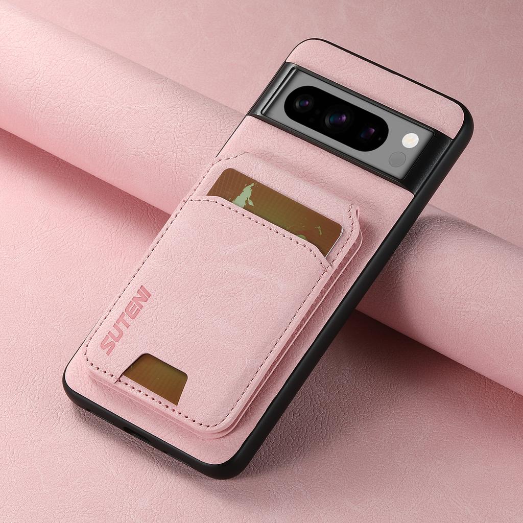 Luxury Faux Leather Stand Card Holder Phone Case Frosted Feel for Google Pixel 9XL 8Pro 7A 6